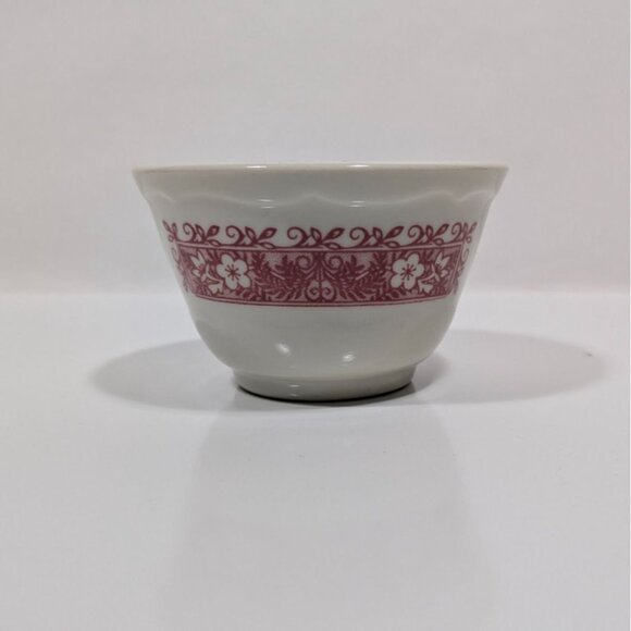 Syracuse Strawberry Hill Custard Cup White Red Floral Mid-Century Collectible - Picture 5 of 11